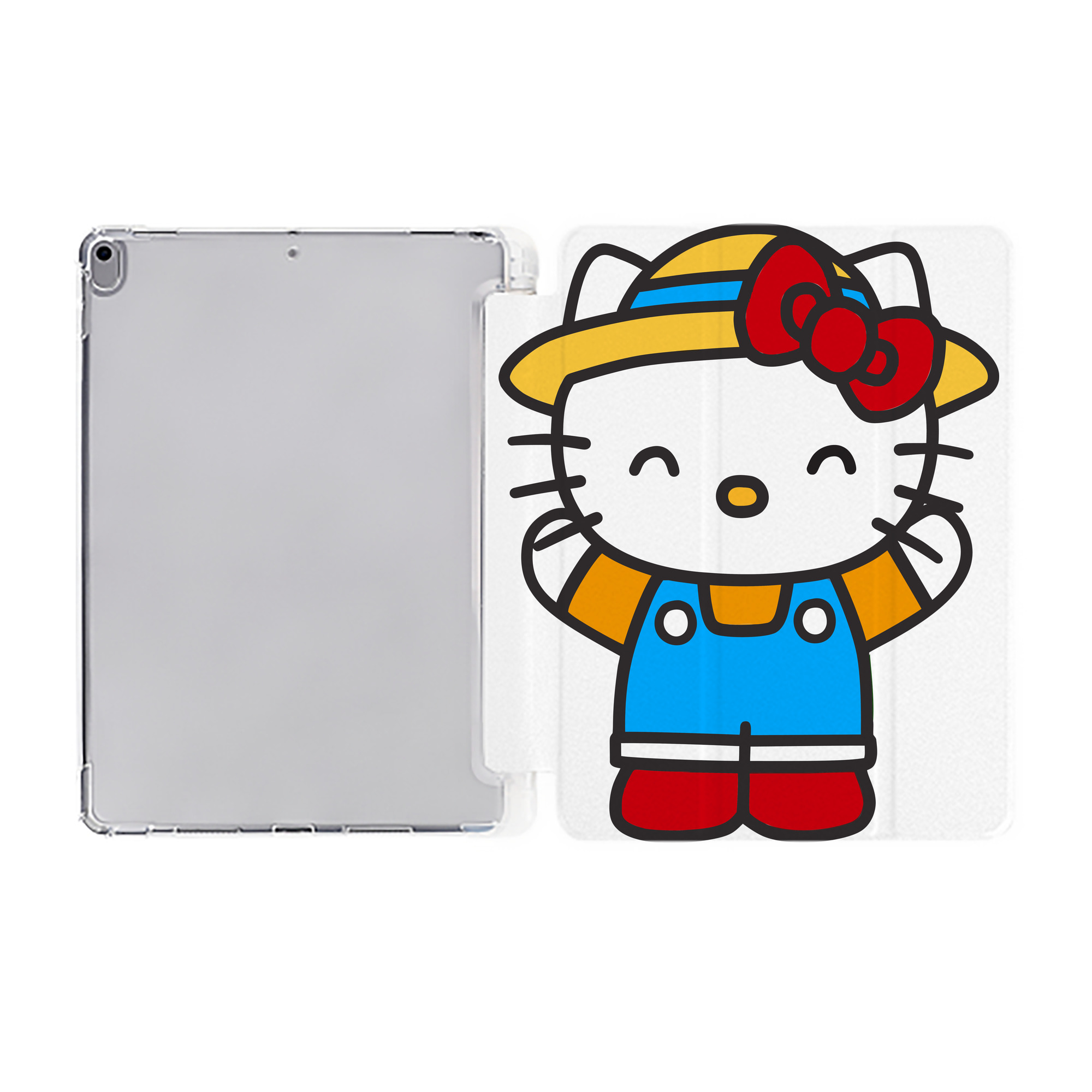 （画像用） Hello Kitty ハローキティ IPad ケース ペン収納付き 三つ折りスタンド PUレザー×シリコン 対応機種9.5/10.5/10.9インチ